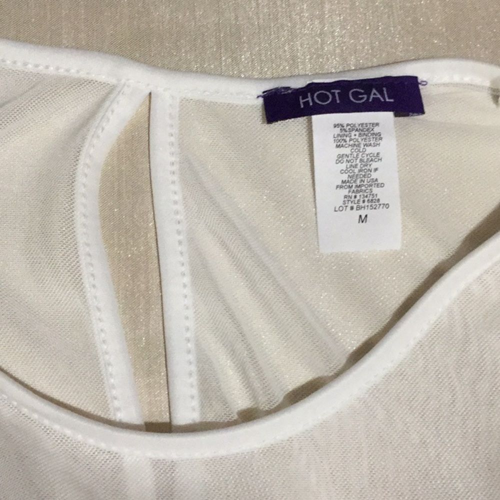 Hot Gal Mesh Ruffle Off The Shoulder Blouse White - Picture 5 of 5